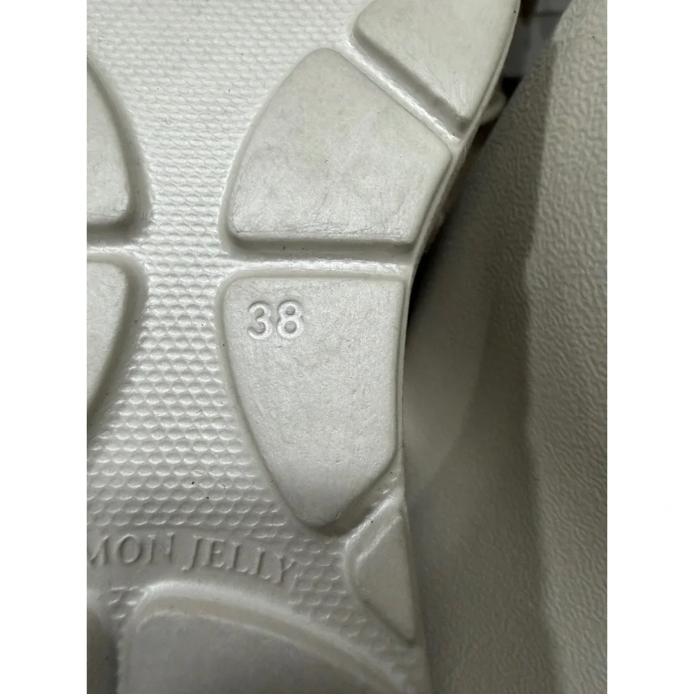 Lemon Jelly Platform Slides Women Size 38 White Comfort Wedge‎ Sandals
